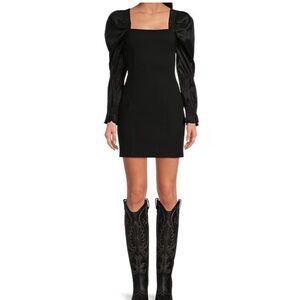 a loves a Elegant Black Puff Sleeve Dress